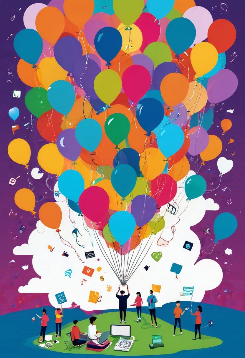 A whimsical illustration of a person with a key, unlocking a giant, colorful blogosphere filled with vibrant blogs and posts floating in the air like balloons. Surrounding them are quirky digital devices and a diverse group of avatars representing bloggers from various niches, symbolizing creativity and community. Bright, engaging colors with a playful layout, inviting readers to explore. cartoon style. vibrant colors. dynamic composition.